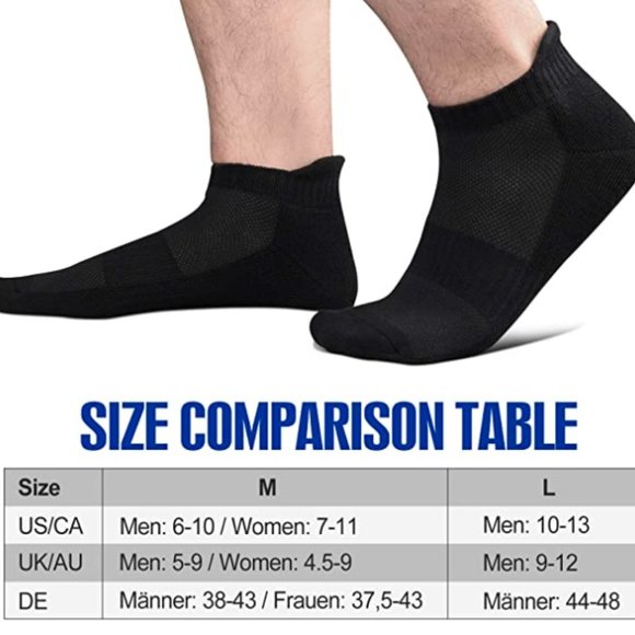 2 PAIRS Ankle Athletic Running Cushion Tab Socks - Picture 5 of 6